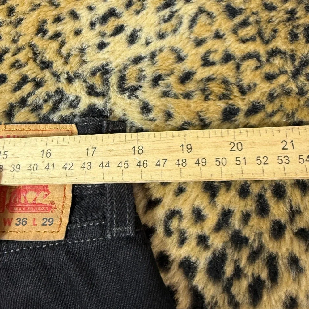 Levis 505 Regular Fit Black Denim Jeans Mens W36 L29 Straight Leg Pants